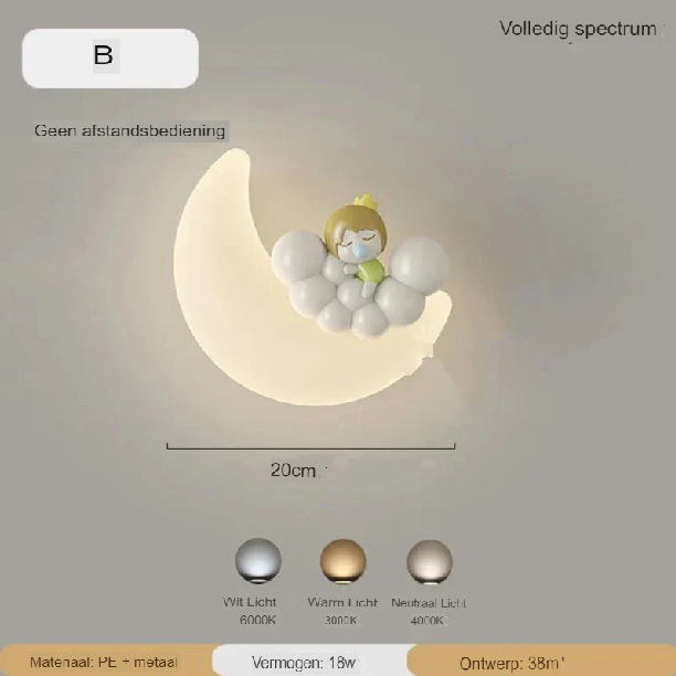 Wandleuchte Mond | Sanfte Beleuchtung | Hochwertig - Noram