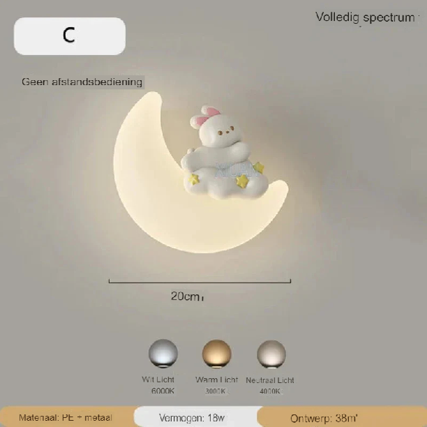 Wandleuchte Mond | Sanfte Beleuchtung | Hochwertig - Noram