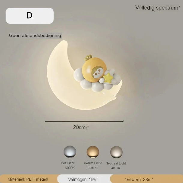 Wandleuchte Mond | Sanfte Beleuchtung | Hochwertig - Noram