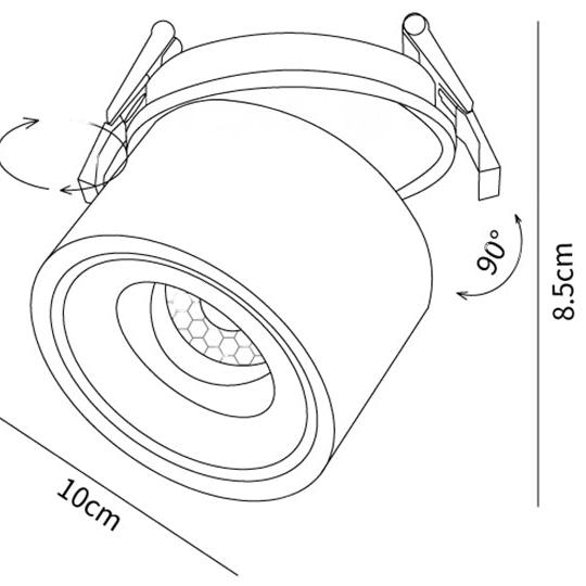 Verstellbare Zylinder Eingebaute LED Deckenlampe