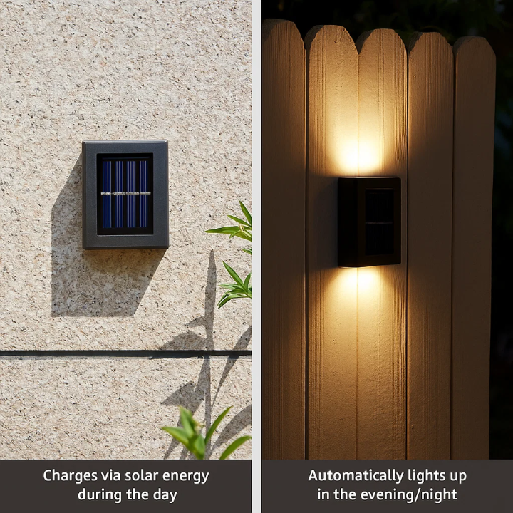 Solarbetriebene LED-Wandleuchten | Wetterfest, Automatischer Betrieb & Ideal für Garten- und Einfahrtsbeleuchtung