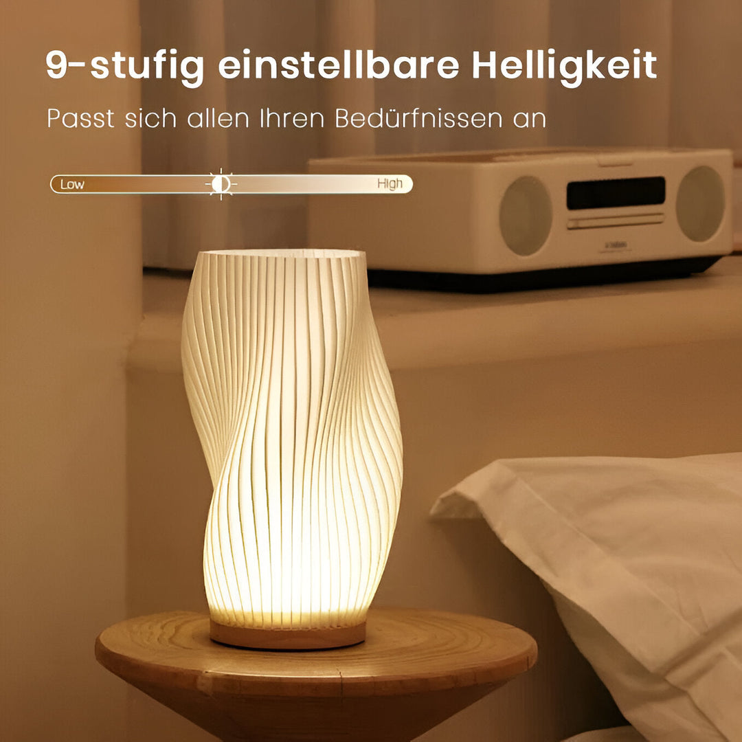 DreamWave - Moderne cremefarbene 3D-Wellenlampe mit elegantem Metallrahmen