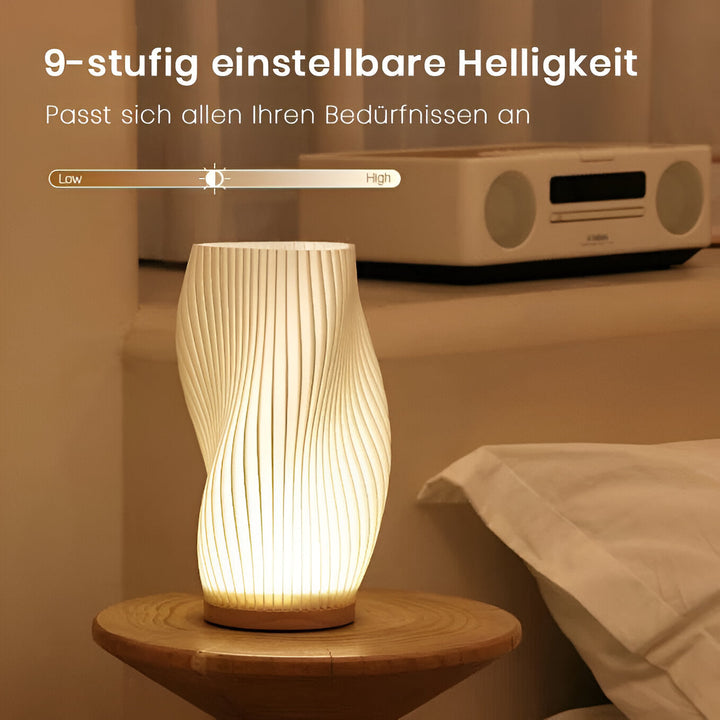 DreamWave - Moderne cremefarbene 3D-Wellenlampe mit elegantem Metallrahmen