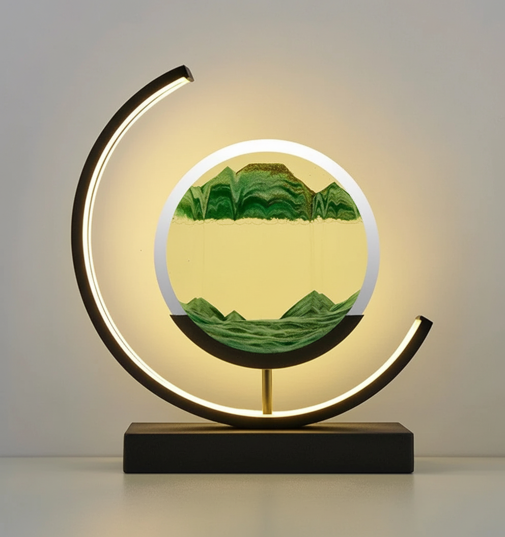 DuneGlow Tischlampe – Handgefertigte Ambientelampe mit beruhigendem Licht und modernem Design