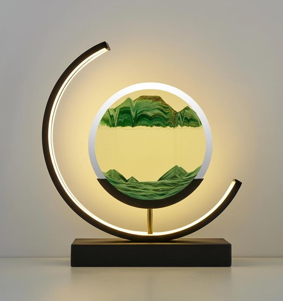 DuneGlow Tischlampe – Handgefertigte Ambientelampe mit beruhigendem Licht und modernem Design