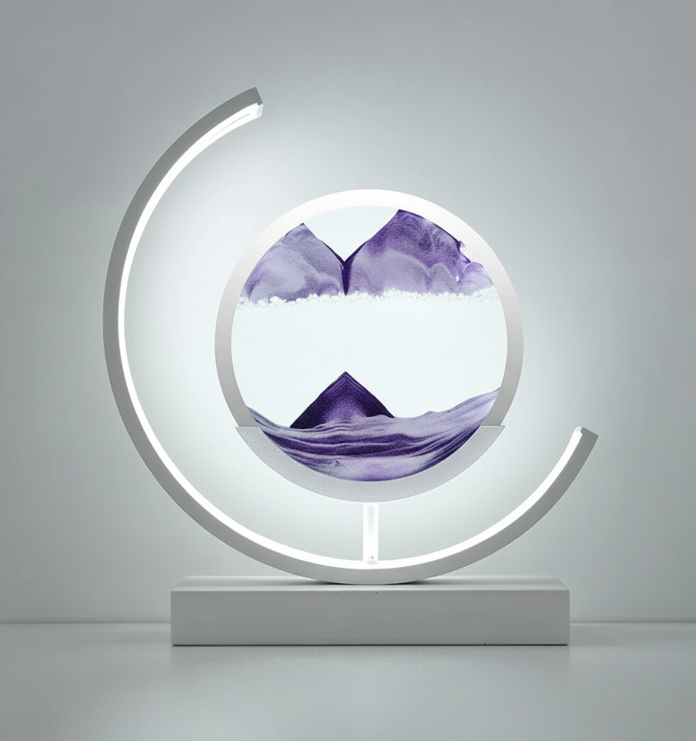 DuneGlow Tischlampe – Handgefertigte Ambientelampe mit beruhigendem Licht und modernem Design