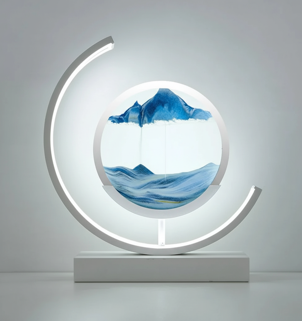 DuneGlow Tischlampe – Handgefertigte Ambientelampe mit beruhigendem Licht und modernem Design