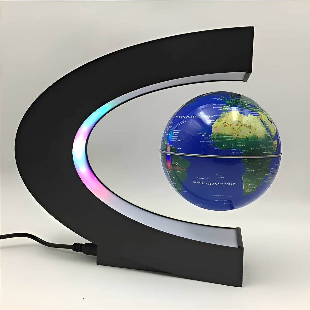 Magischer schwebender Globus mit LED-Beleuchtung und edukativem Touch