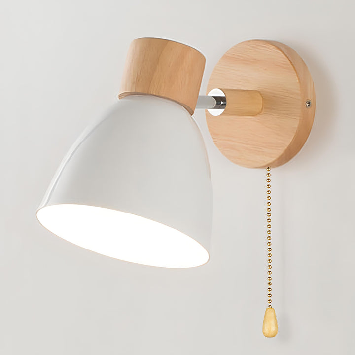 Nordic-moderne hängende Schalter-Wandlampe aus Holz