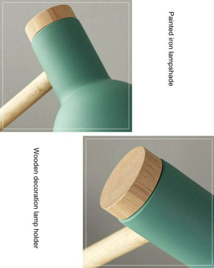 NordicGlow | Skandinavische Holz-Schreibtischlampe