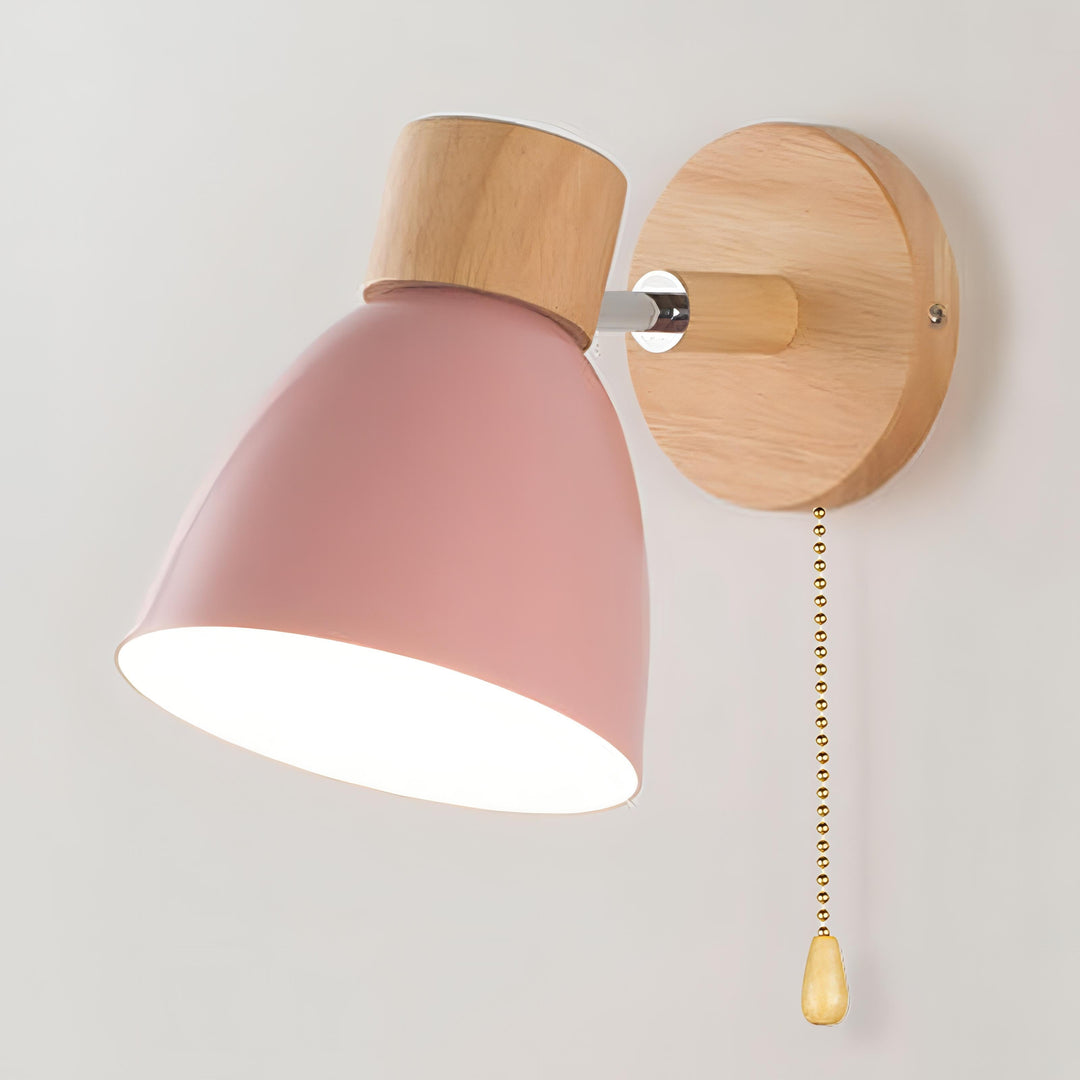 Nordic-moderne hängende Schalter-Wandlampe aus Holz
