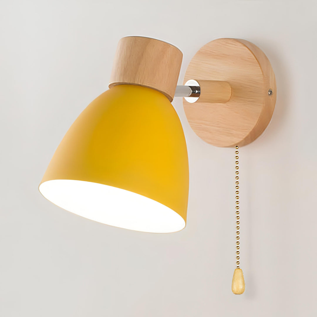 Nordic-moderne hängende Schalter-Wandlampe aus Holz