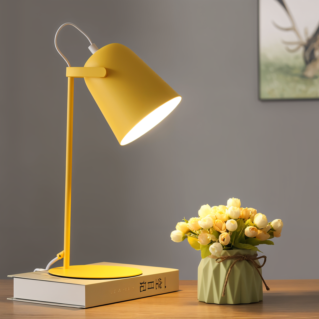 Macaron Tischlampe - Nordic Gelbe Schreibtischlampe - Verstellbare Lampe