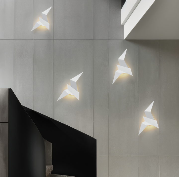 OriTori Wandlampe - Geometrische Origami Vogel Wandlampe - Japanischer Stil Wandlicht Design