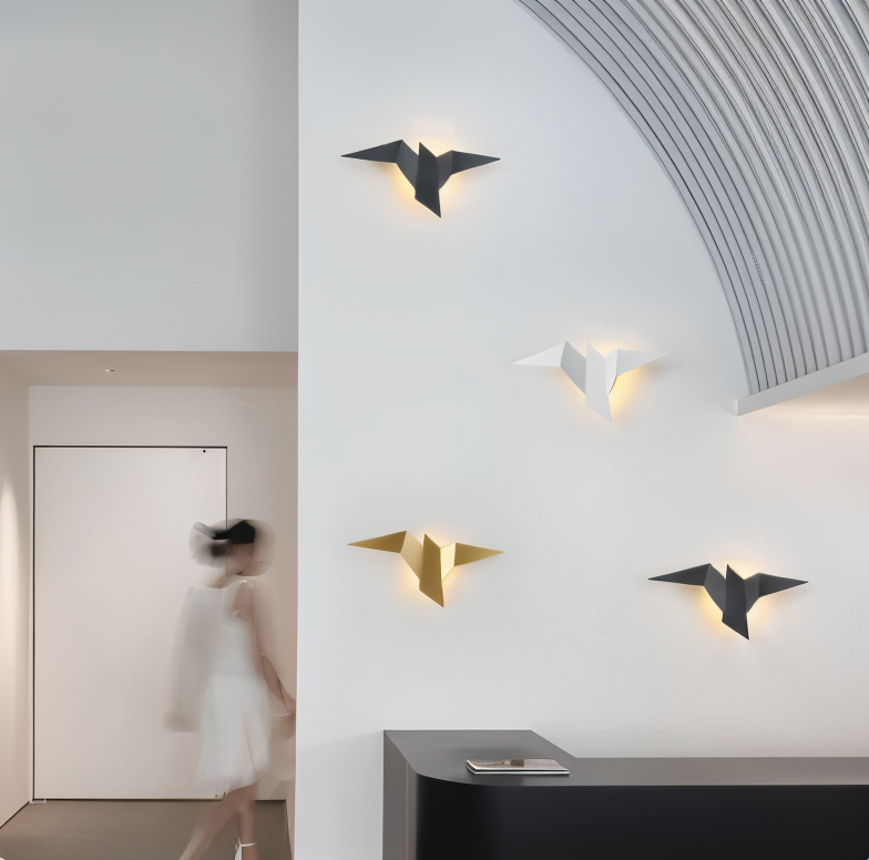 OriTori Wandlampe - Geometrische Origami Vogel Wandlampe - Japanischer Stil Wandlicht Design