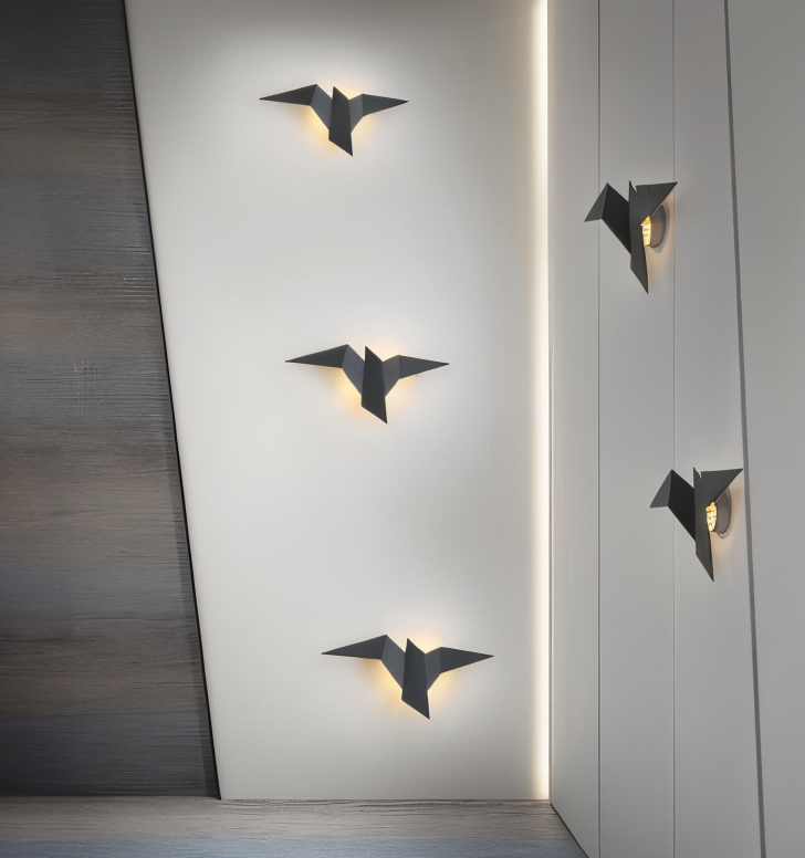 OriTori Wandlampe - Geometrische Origami Vogel Wandlampe - Japanischer Stil Wandlicht Design