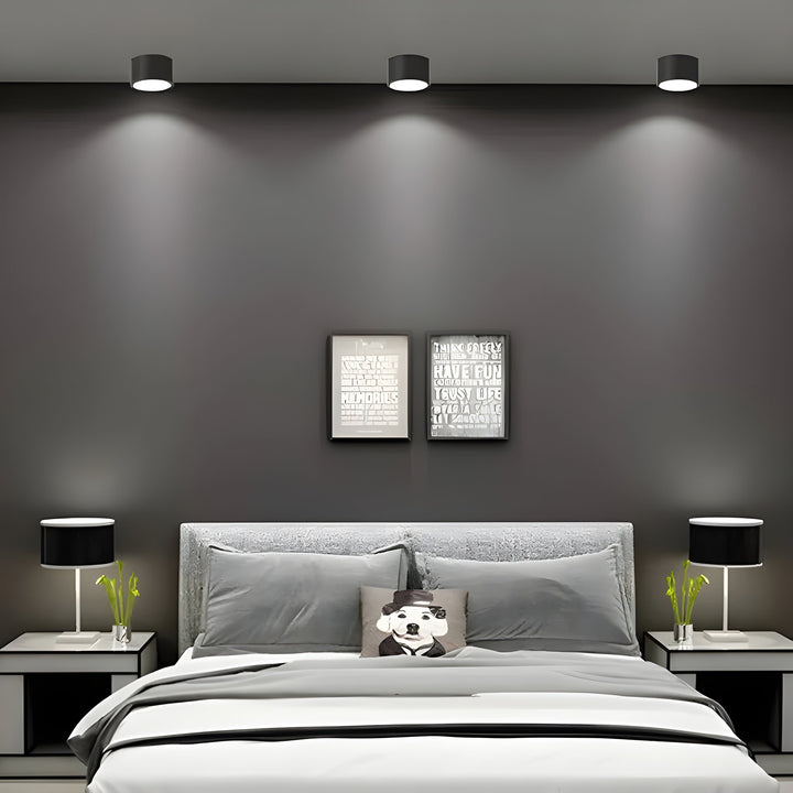 LED-Deckenlampe in Zylinderform – Warmes Licht im Vintage-Industriedesign | Mit dekorativem Holzelement