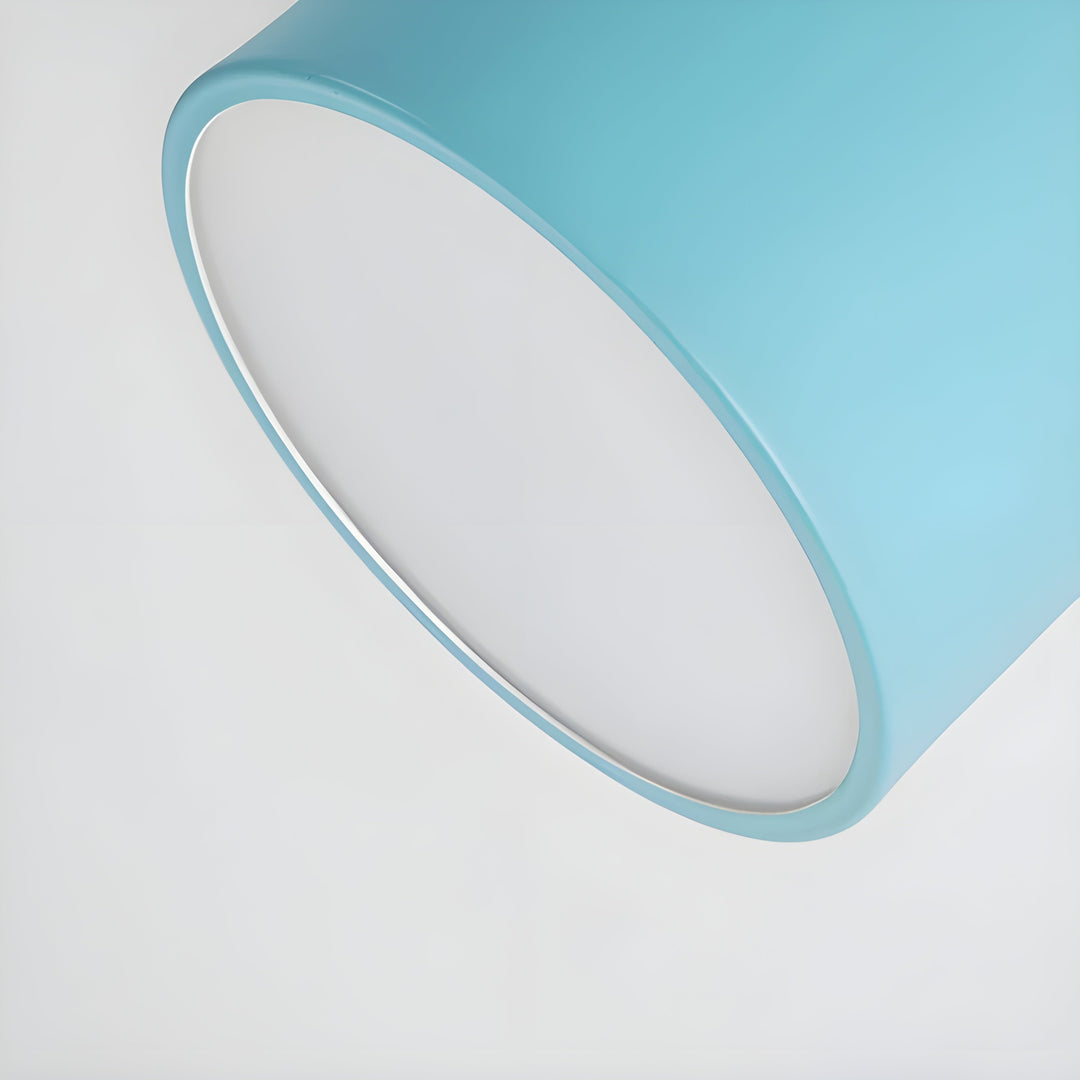 LED-Deckenlampe in Zylinderform – Warmes Licht im Vintage-Industriedesign | Mit dekorativem Holzelement