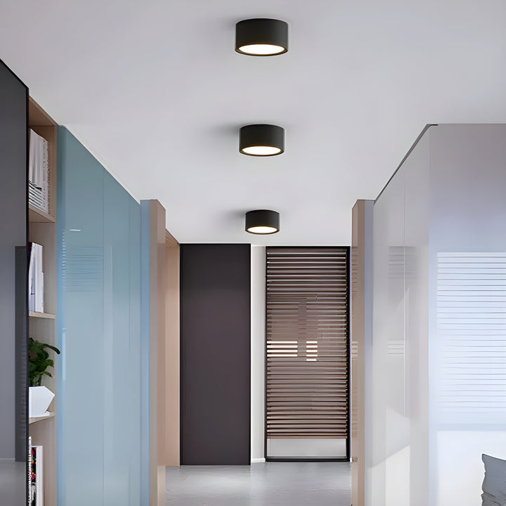 LED-Deckenlampe in Zylinderform – Warmes Licht im Vintage-Industriedesign | Mit dekorativem Holzelement