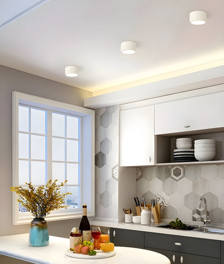LED-Deckenlampe in Zylinderform – Warmes Licht im Vintage-Industriedesign | Mit dekorativem Holzelement