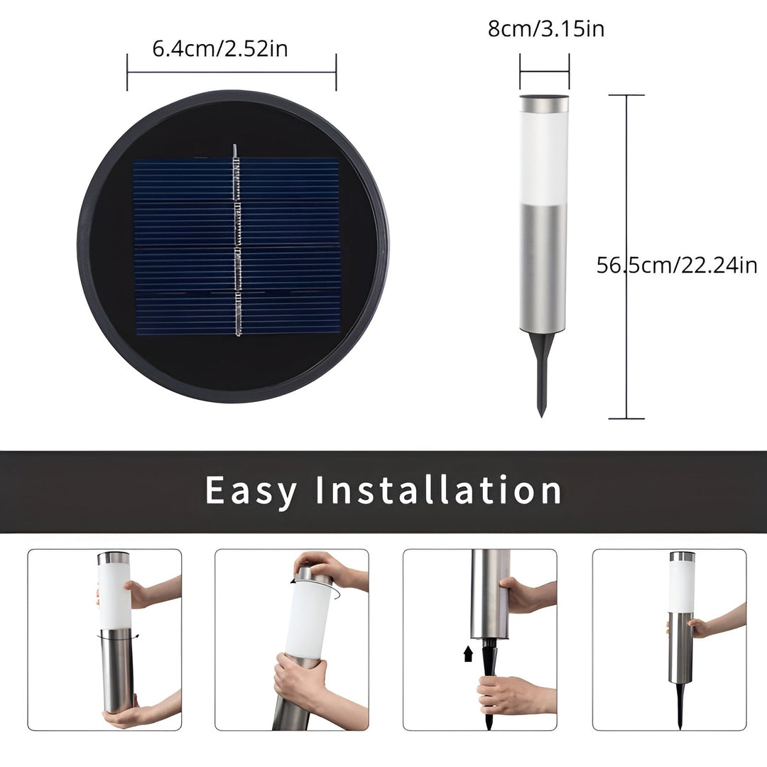 SolarShimmer - Edelstahl Solar Postlichter Außenlampe