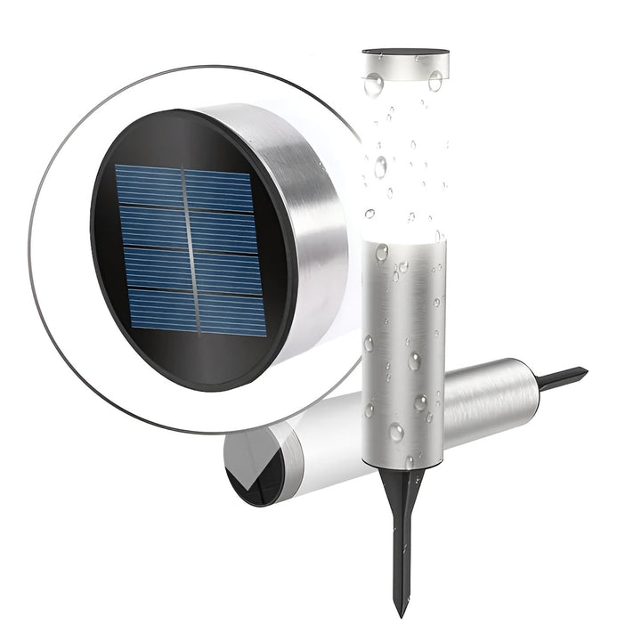 SolarShimmer - Edelstahl Solar Postlichter Außenlampe