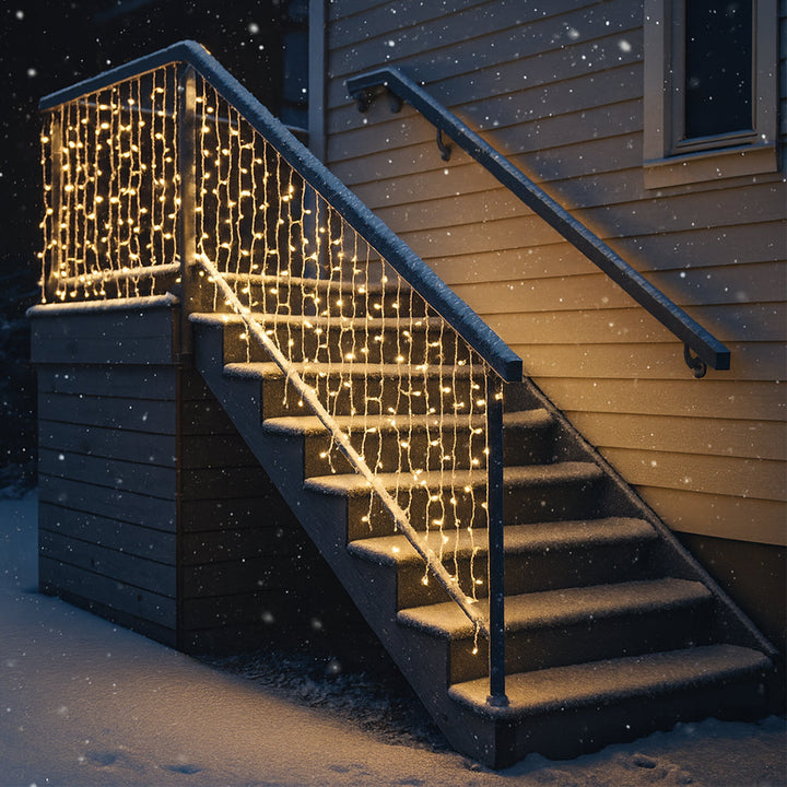 Feenlichter mit Eiszapfen 95 LED 3 Meter, warmweiß