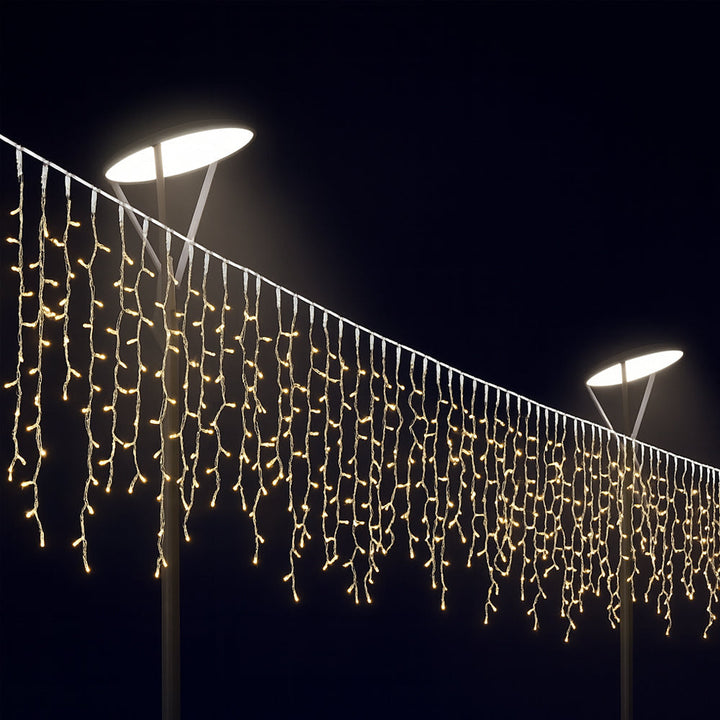 Feenlichter mit Eiszapfen 95 LED 3 Meter, warmweiß