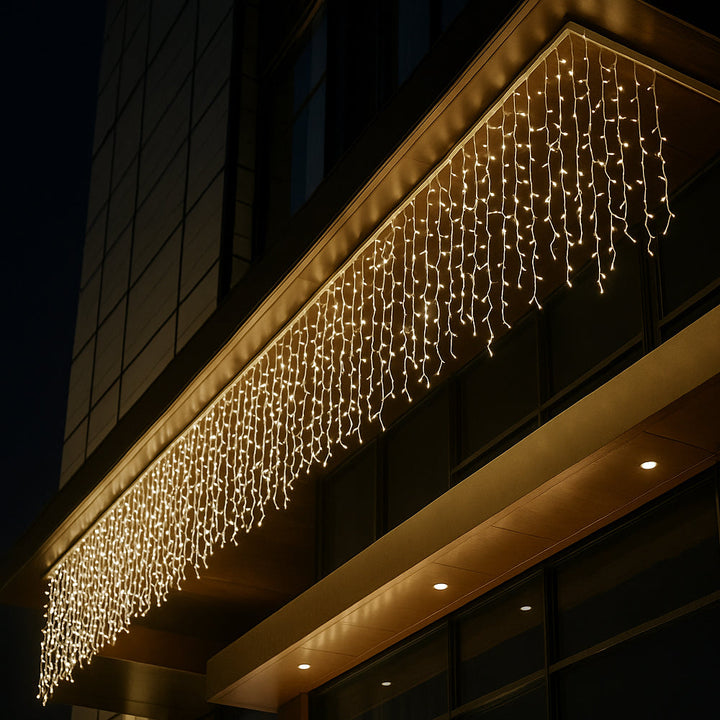 Feenlichter mit Eiszapfen 95 LED 3 Meter, warmweiß