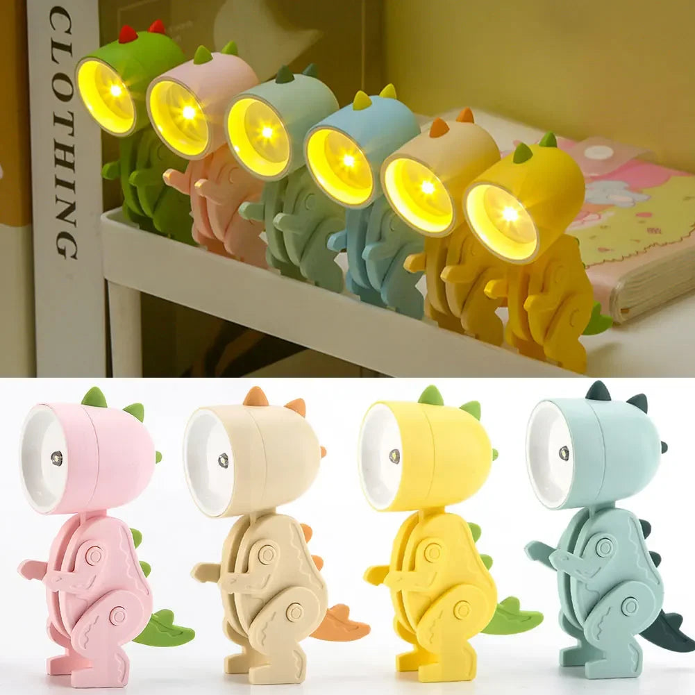 Niedliche Dinosaurier LED Tischlampen Einstellbare Tierfiguren Nachtlichter für Kinder