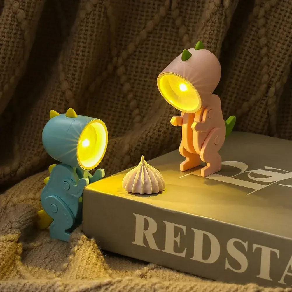 Niedliche Dinosaurier LED Tischlampen Einstellbare Tierfiguren Nachtlichter für Kinder
