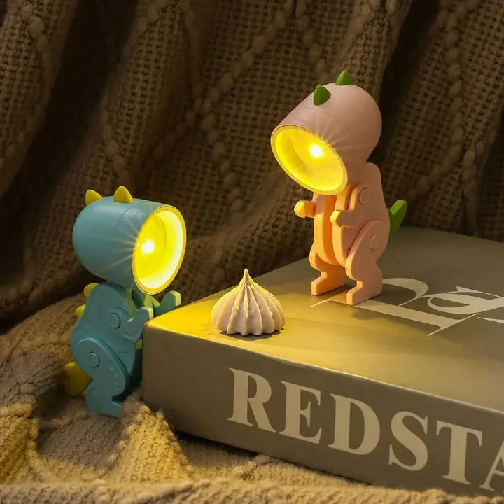 Niedliche Dinosaurier LED Tischlampen Einstellbare Tierfiguren Nachtlichter für Kinder