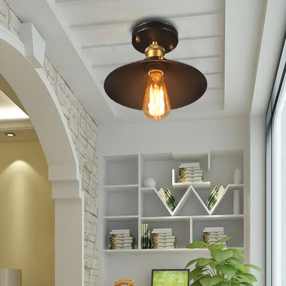 Vintage-Deckenlampe im Industriedesign, Retro-Deckenlicht mit Edison-Glühbirne, LED-kompatibel