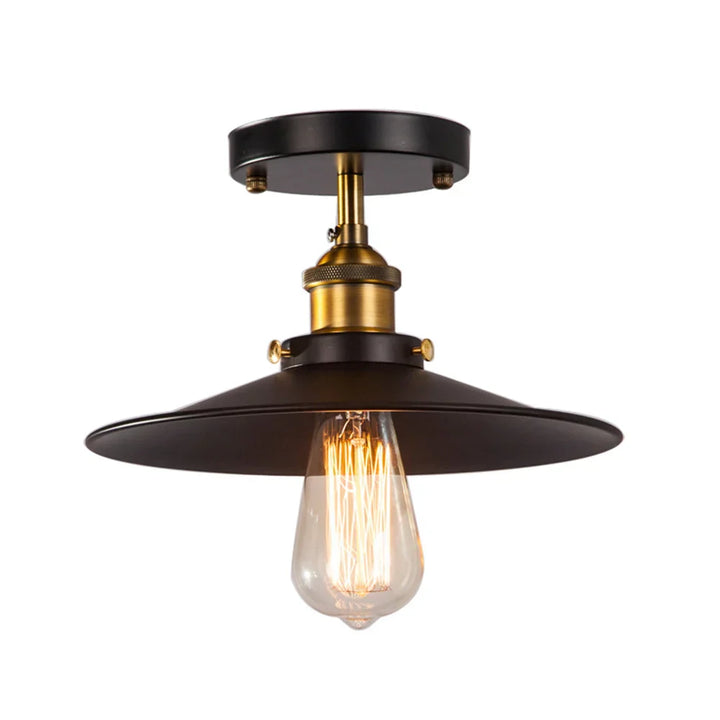 Vintage-Deckenlampe im Industriedesign, Retro-Deckenlicht mit Edison-Glühbirne, LED-kompatibel