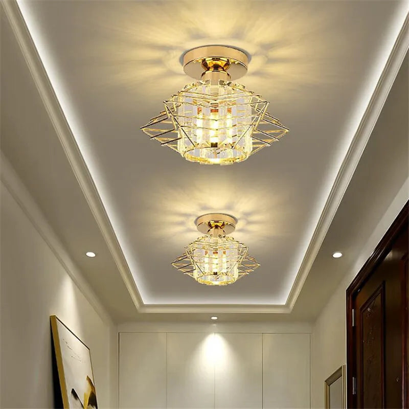 Moderne Kristall-Deckenleuchte – Elegante nordische Deckenlampe für Wohnzimmer und Flur