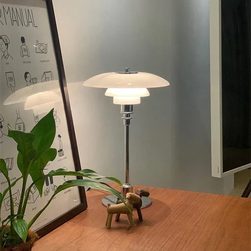 Nordische Glas Tischlampe – Minimalistische LED-Lampe für zu Hause
