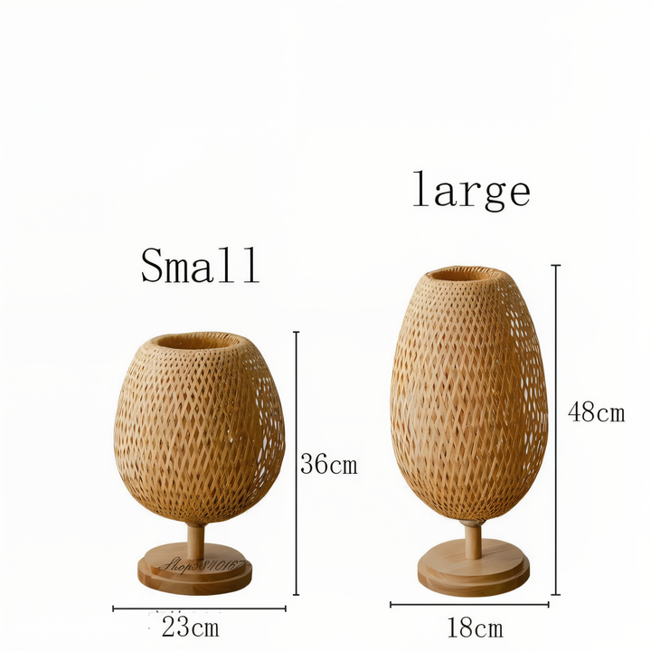 NatureHue Vintage Bamboo Tischlampe Kreative Geflochtene Rattan Schreibtischlampe