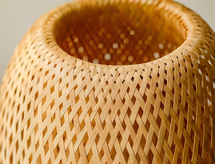 NatureHue Vintage Bamboo Tischlampe Kreative Geflochtene Rattan Schreibtischlampe