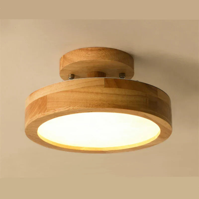 Brightlux - Skandinavische Runde Holz-Deckenleuchte