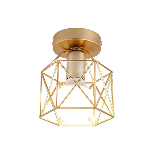Moderne Deckenleuchte mit goldenem Metallgitter – Stilvolle Beleuchtung für Flur und Wohnzimmer