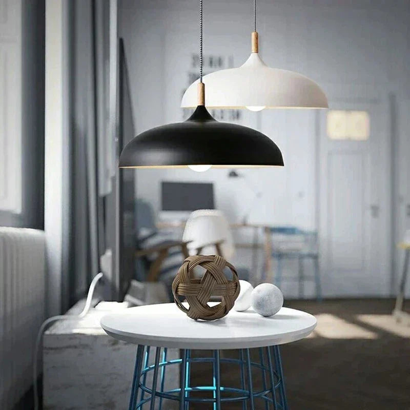 Moderne Deckenleuchte Eichenholz | Skandinavische Pendelleuchte für das Wohnzimmer