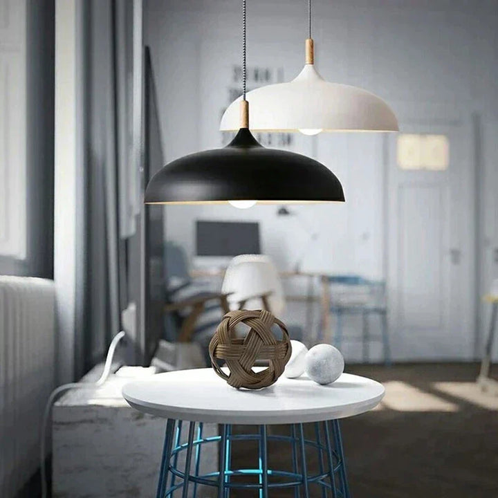 Moderne Deckenleuchte Eichenholz | Skandinavische Pendelleuchte für das Wohnzimmer