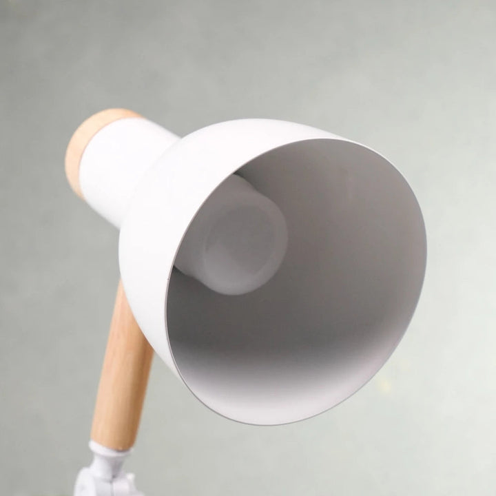 Verstellbare Holz- und Eisen-Schreibtischlampe