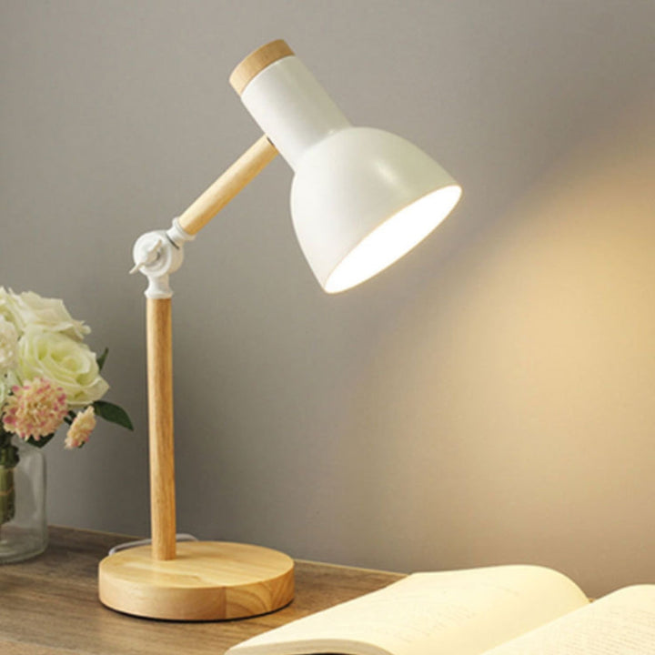 Verstellbare Holz- und Eisen-Schreibtischlampe