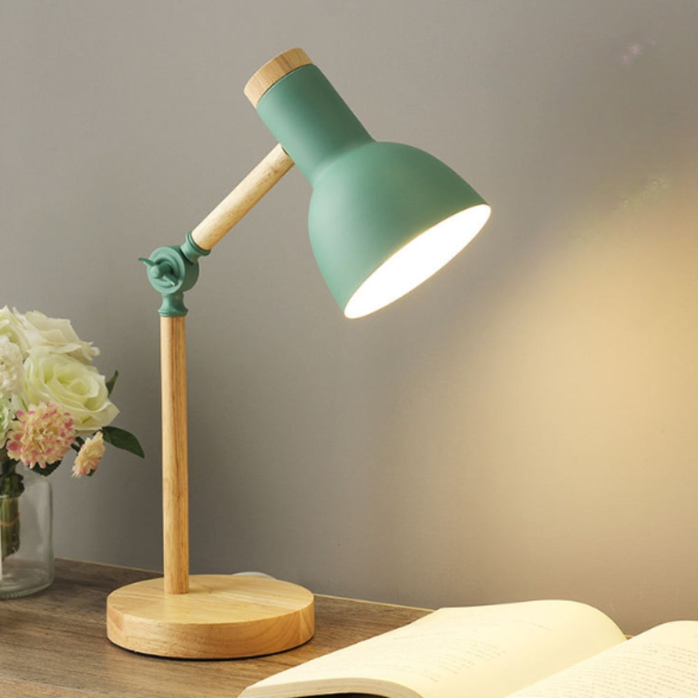 Verstellbare Holz- und Eisen-Schreibtischlampe