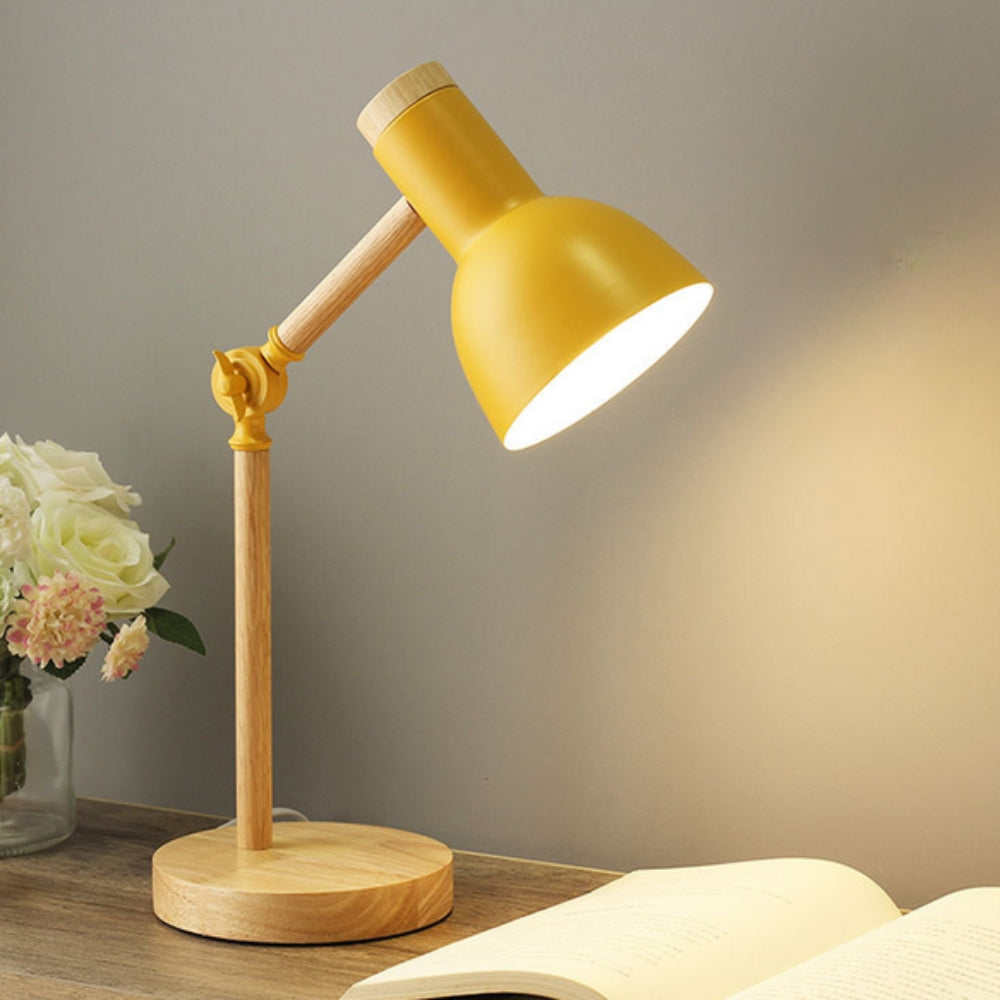 Verstellbare Holz- und Eisen-Schreibtischlampe