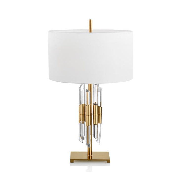 Moderne Tischlampe mit elegantem skulpturalen Sockel