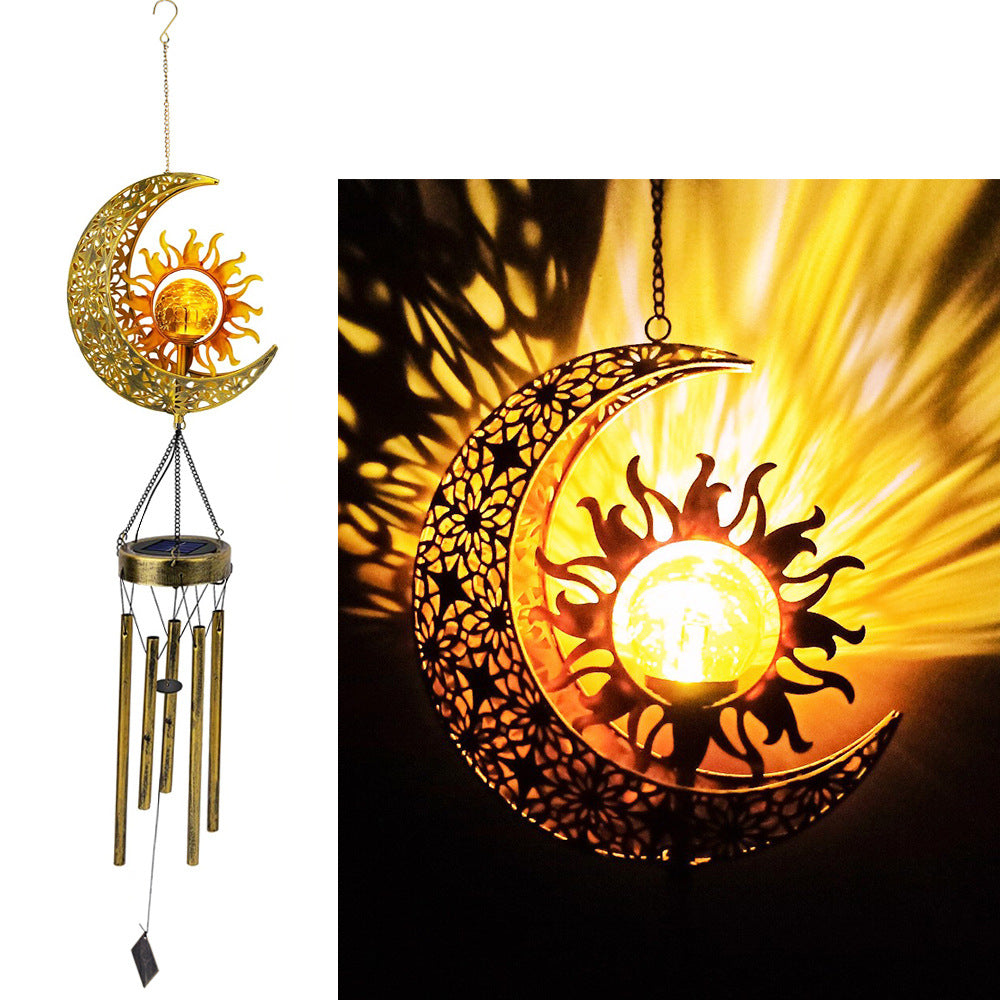 Hängende Flamingo Solar LED Windspiel mit Knackglas-Globus