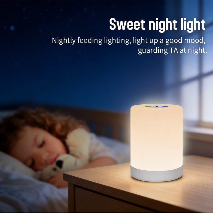 Farbwechselnde Smart-Zylinder-Tischlampe mit Touch-Oberlicht Nachtlicht