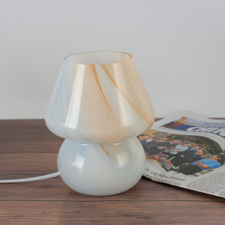 Glas Mosaik Pilz Tischlampe